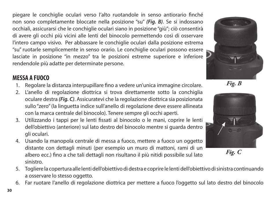Messa a fuoco | Bushnell 8x56 Trophy Xtreme Binoculars (Green) User Manual | Page 30 / 36
