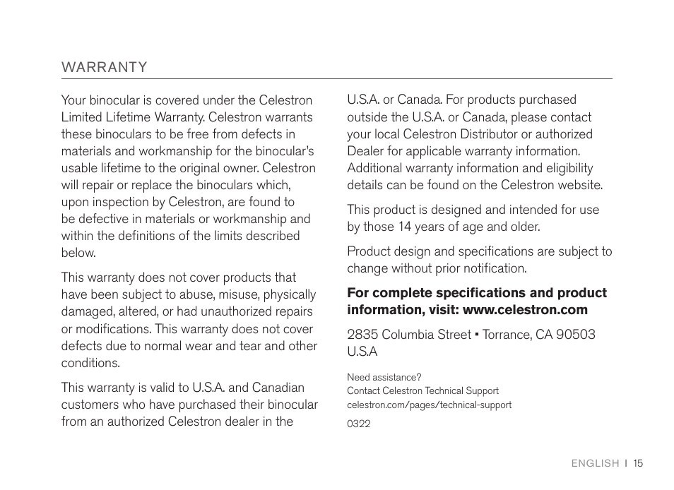 Celestron 7x50 SkyMaster Pro ED Binoculars User Manual | Page 15 / 72