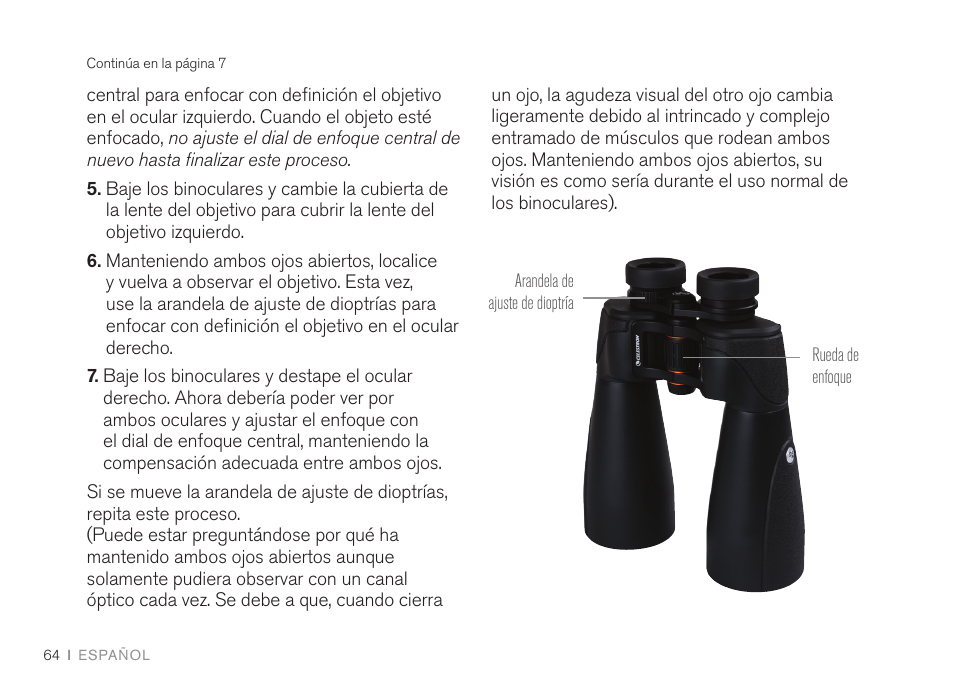 Celestron 7x50 SkyMaster Pro ED Binoculars User Manual | Page 64 / 72