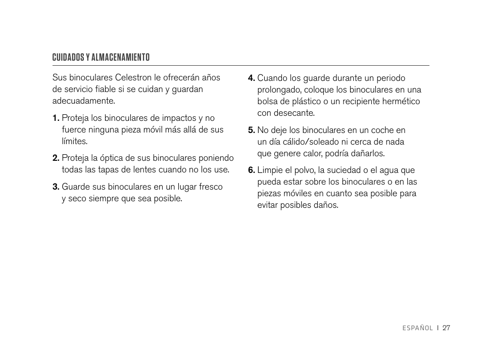 Celestron 8x32 Nature DX Binoculars User Manual | Page 29 / 52