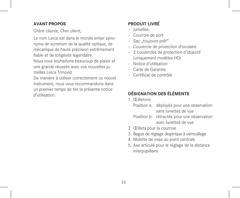 LEICA 10x42 Trinovid HD Binoculars User Manual | Page 28 / 114