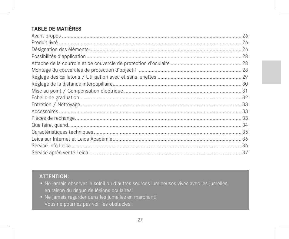 LEICA 10x42 Trinovid HD Binoculars User Manual | Page 29 / 114