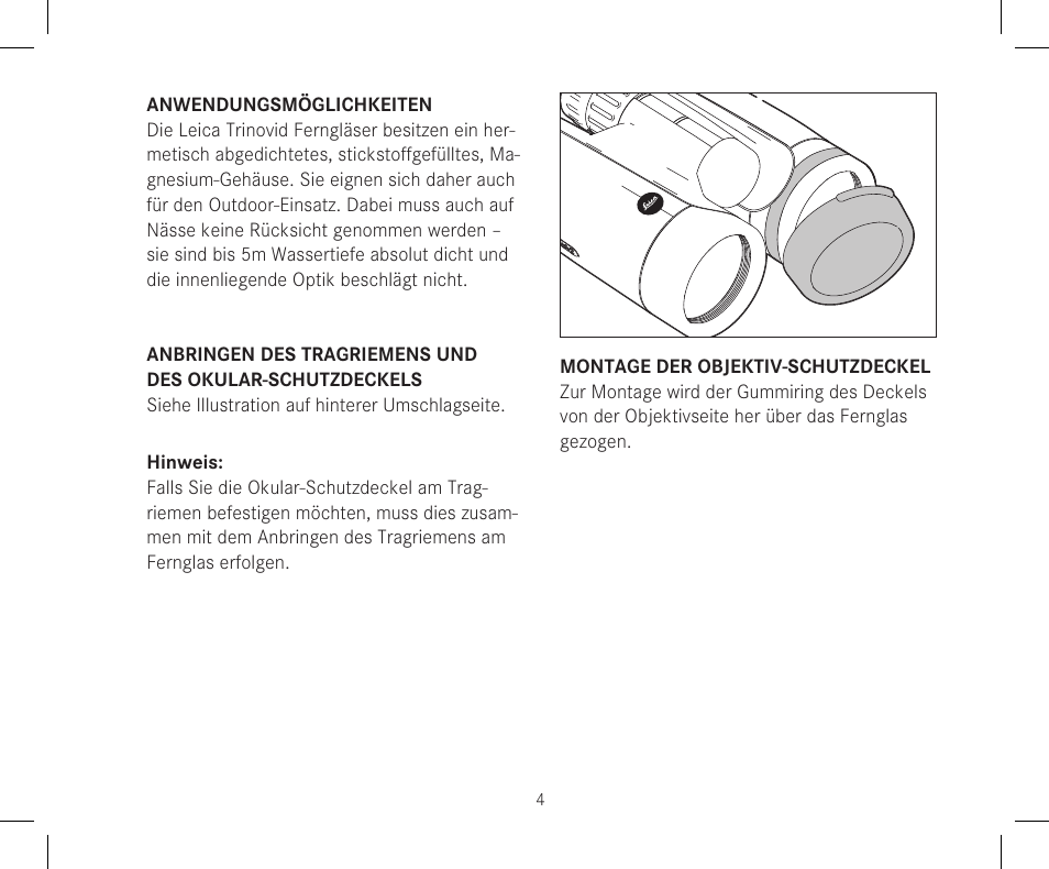 LEICA 10x42 Trinovid HD Binoculars User Manual | Page 6 / 114