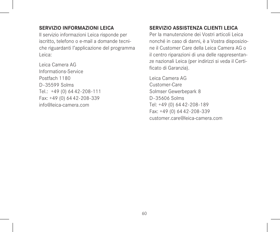 LEICA 10x42 Trinovid HD Binoculars User Manual | Page 62 / 114