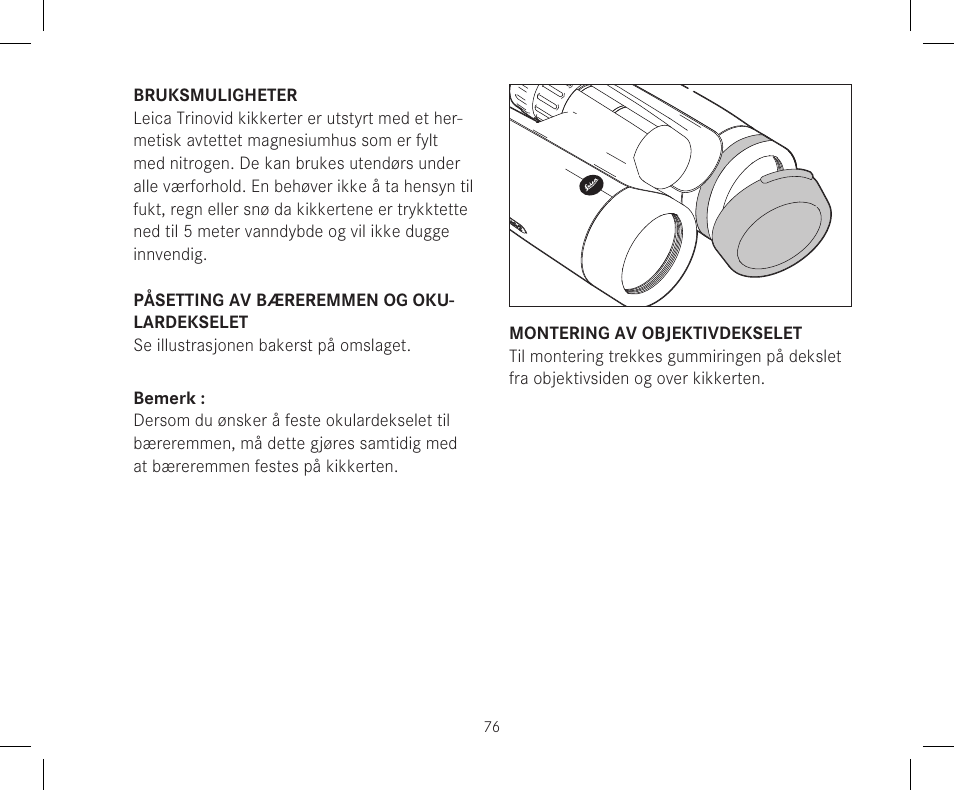 LEICA 10x42 Trinovid HD Binoculars User Manual | Page 78 / 114