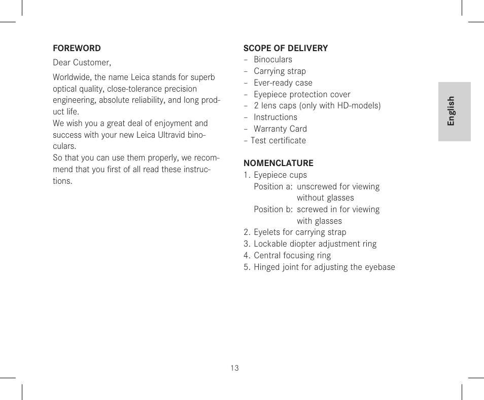 LEICA 12x50 Ultravid HD-Plus Binoculars User Manual | Page 15 / 74