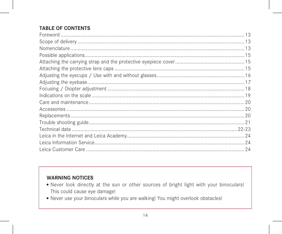 LEICA 12x50 Ultravid HD-Plus Binoculars User Manual | Page 16 / 74