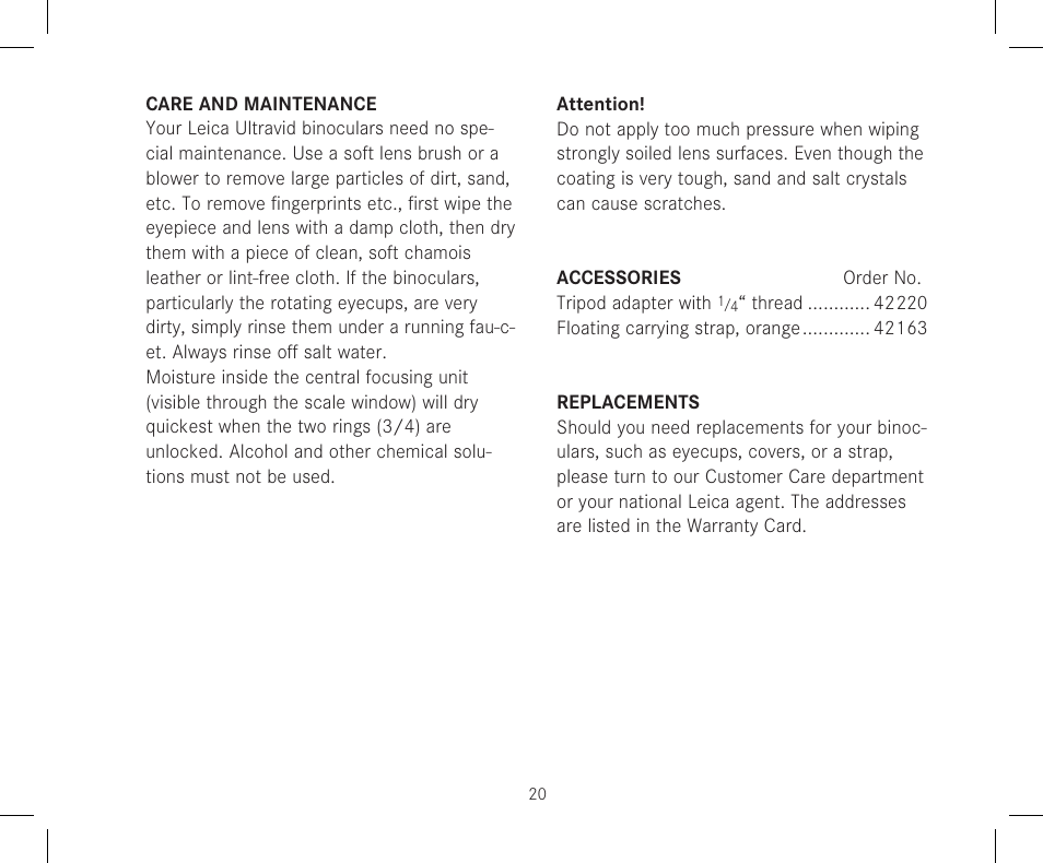 LEICA 12x50 Ultravid HD-Plus Binoculars User Manual | Page 22 / 74