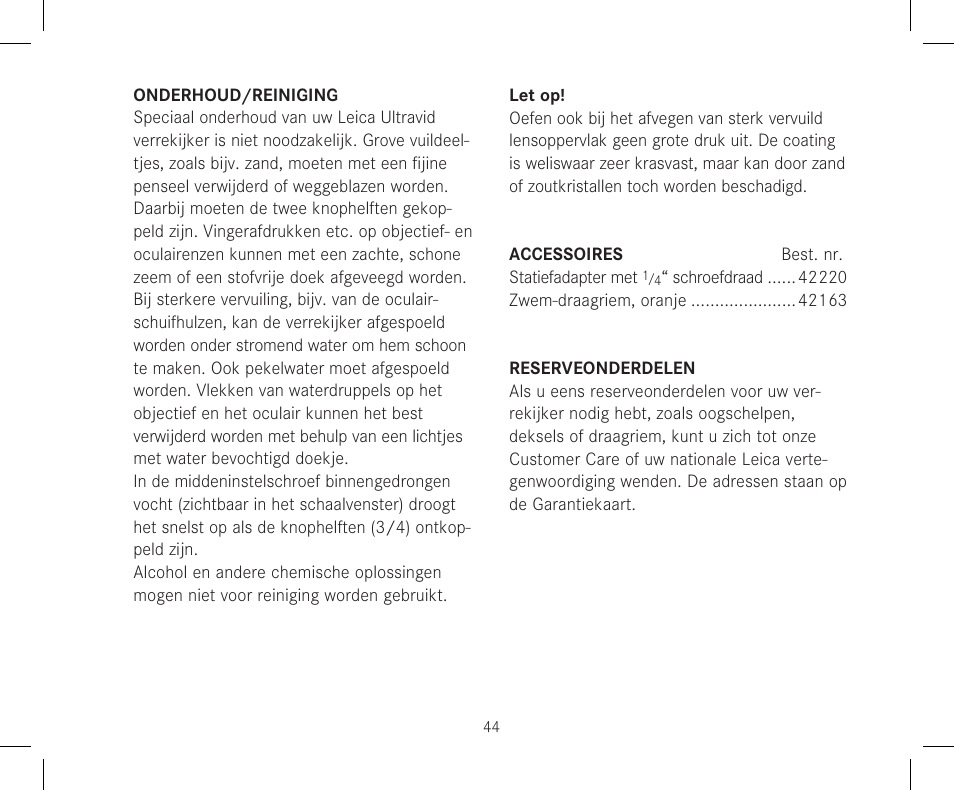 LEICA 12x50 Ultravid HD-Plus Binoculars User Manual | Page 46 / 74