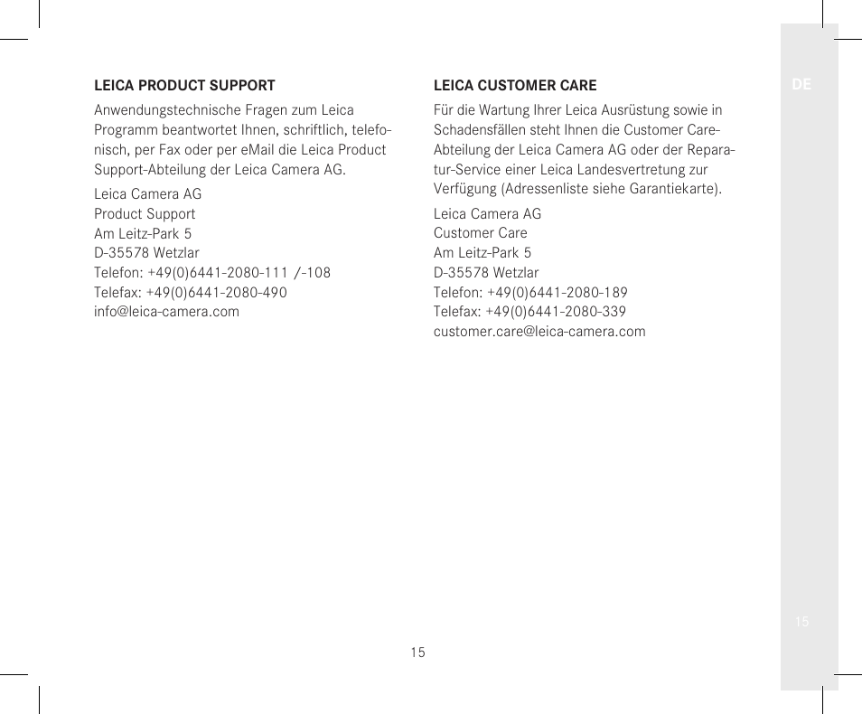 LEICA 10x32 Trinovid HD Binoculars User Manual | Page 17 / 115