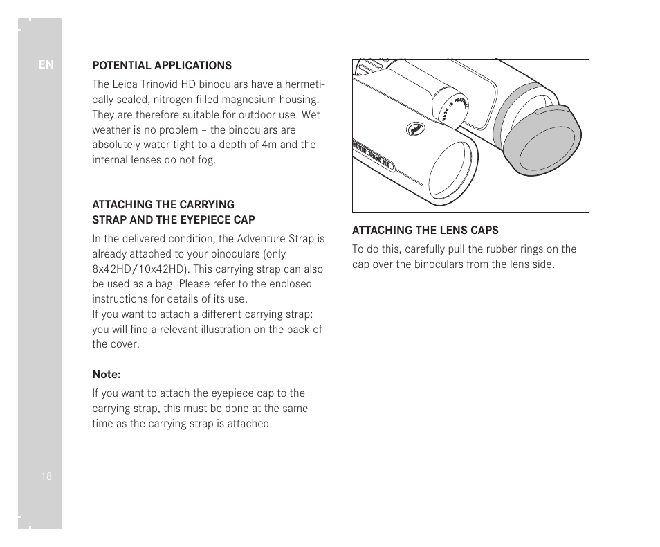 LEICA 10x32 Trinovid HD Binoculars User Manual | Page 20 / 115