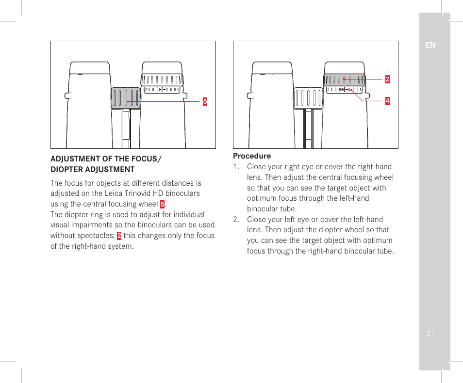 LEICA 10x32 Trinovid HD Binoculars User Manual | Page 23 / 115