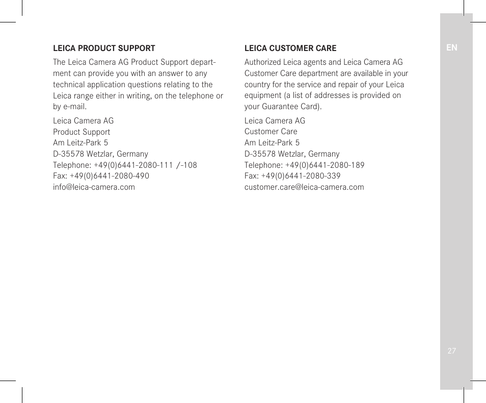 LEICA 10x32 Trinovid HD Binoculars User Manual | Page 29 / 115