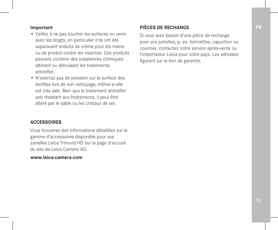 LEICA 10x32 Trinovid HD Binoculars User Manual | Page 37 / 115