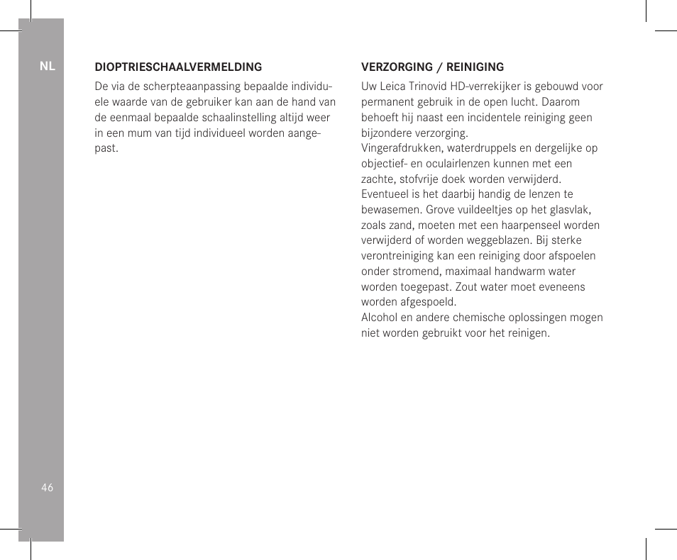 LEICA 10x32 Trinovid HD Binoculars User Manual | Page 48 / 115