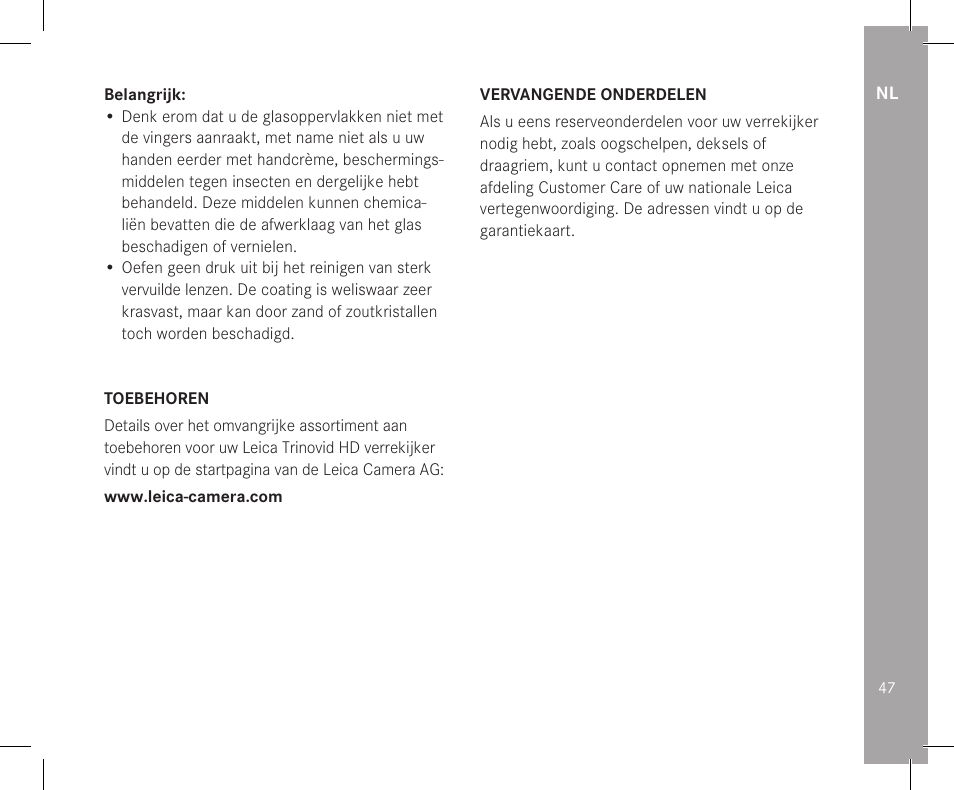 LEICA 10x32 Trinovid HD Binoculars User Manual | Page 49 / 115