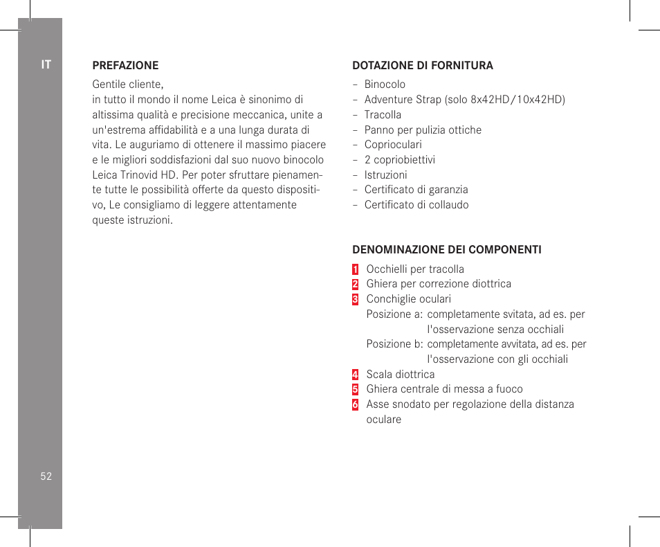 LEICA 10x32 Trinovid HD Binoculars User Manual | Page 54 / 115