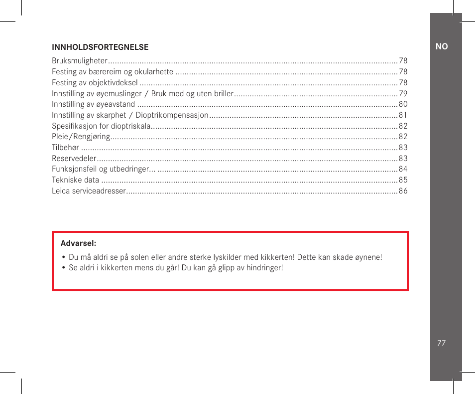 LEICA 10x32 Trinovid HD Binoculars User Manual | Page 79 / 115