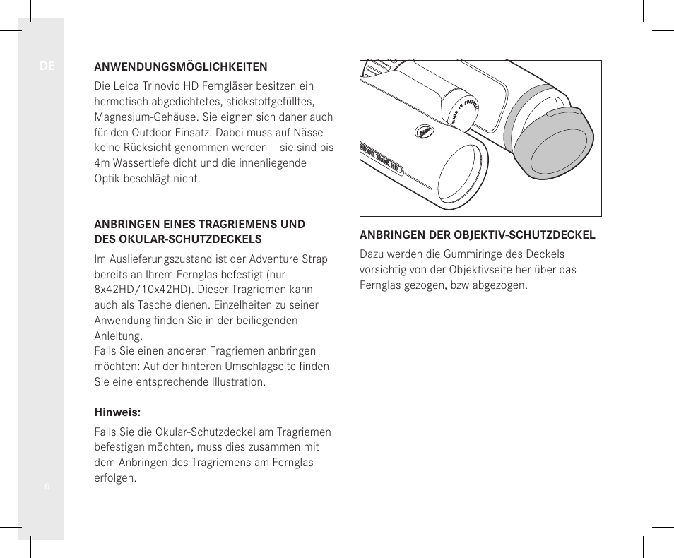 LEICA 10x32 Trinovid HD Binoculars User Manual | Page 8 / 115