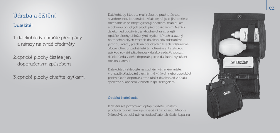 Údržba a čištění | Meopta 8x56 MeoStar B1 Plus Binoculars User Manual | Page 4 / 40