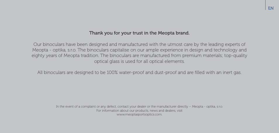 Meopta 8x56 MeoStar B1 Plus Binoculars User Manual | Page 6 / 40