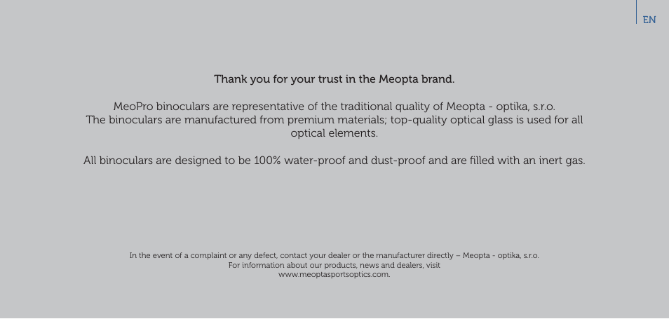 Meopta 8x56 MeoPro HD Binoculars User Manual | Page 10 / 45