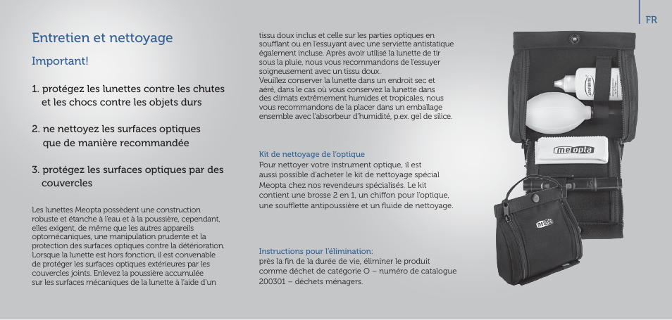 Entretien et nettoyage, Important | Meopta 8x56 MeoPro HD Binoculars User Manual | Page 23 / 45