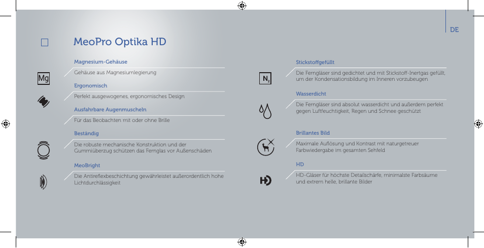 Meopro optika hd | Meopta 8x42 Optika HD Binoculars User Manual | Page 13 / 40