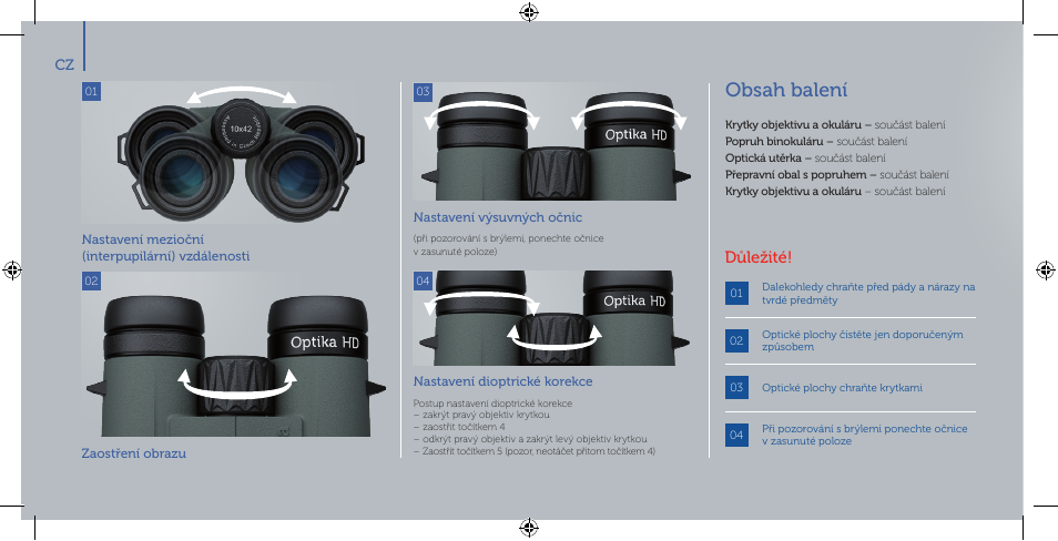 Meopta 8x42 Optika HD Binoculars User Manual | Page 4 / 40
