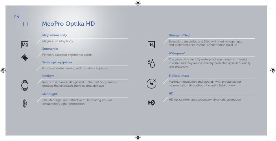 Meopro optika hd | Meopta 8x42 Optika HD Binoculars User Manual | Page 8 / 40