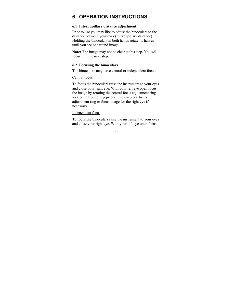 Operation instructions | Newcon Optik 7x50 AN Binoculars with Compass and Reticle User Manual | Page 14 / 28
