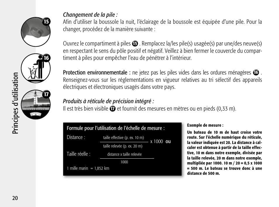 Pr in cip es d ’u til isa tion | Steiner Optik 8x30 Military/Marine Binoculars User Manual | Page 22 / 46