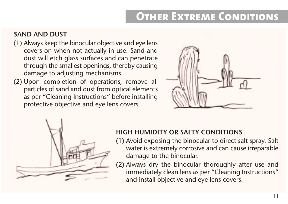 Other extreme conditions | Steiner Optik 15x80 M1580c Military Binoculars (Compass) User Manual | Page 11 / 16