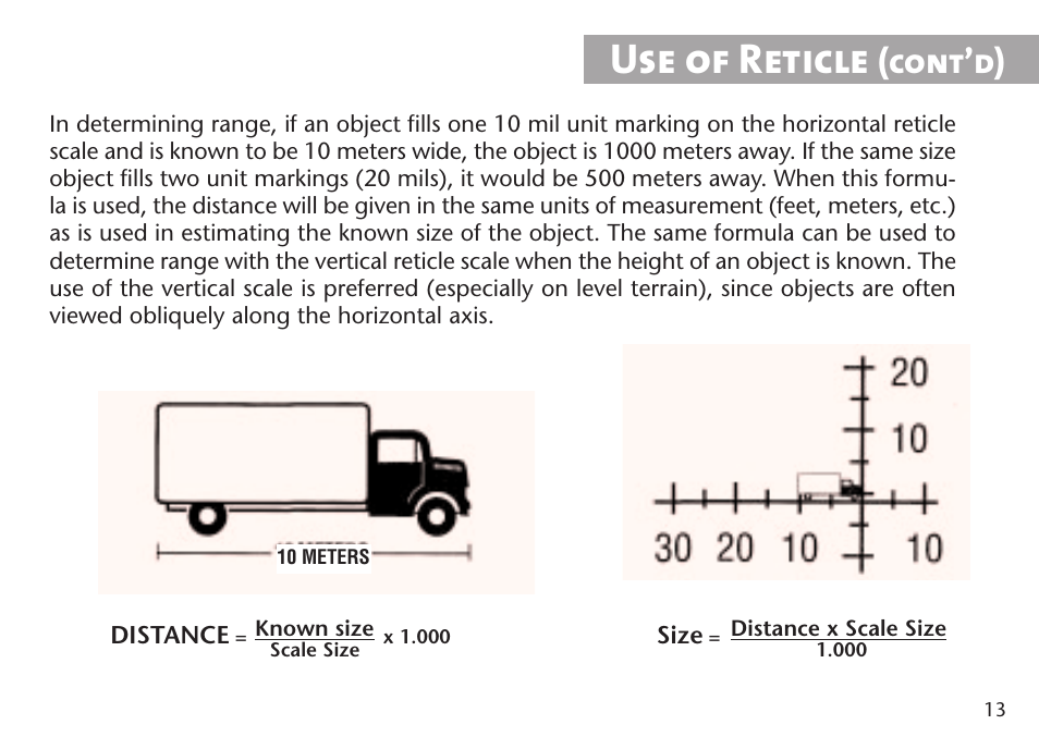 Use of reticle, Cont’d) | Steiner Optik 15x80 M1580c Military Binoculars (Compass) User Manual | Page 13 / 16