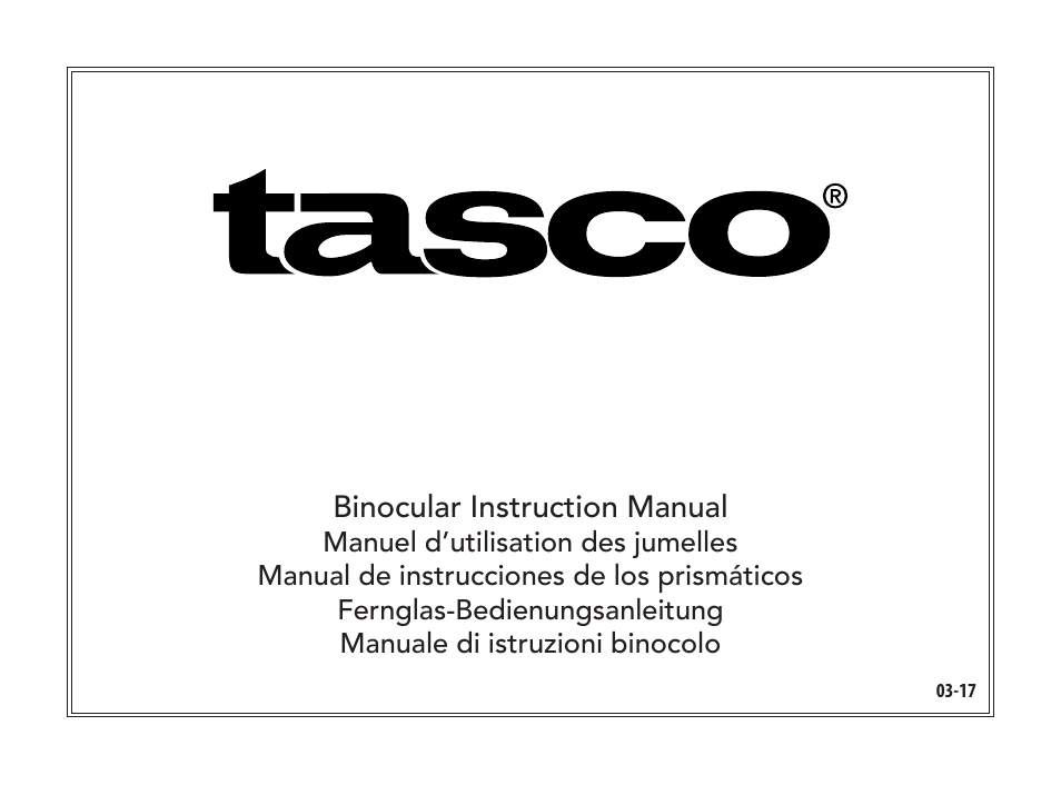 Tasco 8x25 Off Shore Binoculars (Blue) User Manual | 28 pages