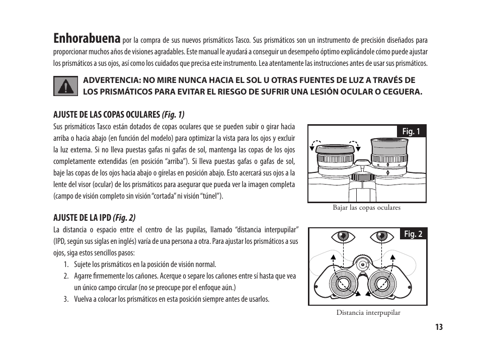 Enhorabuena | Tasco 8x25 Off Shore Binoculars (Blue) User Manual | Page 13 / 28