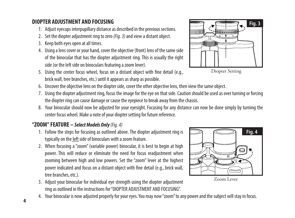 Tasco 8x25 Off Shore Binoculars (Blue) User Manual | Page 4 / 28