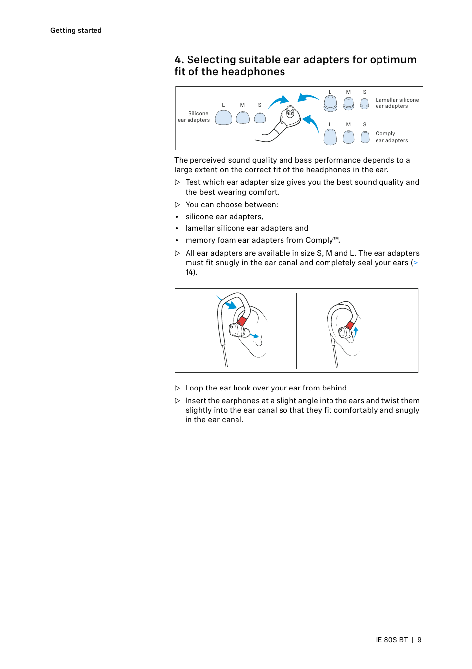 Sennheiser IE 80S BT Wireless Neckband In-Ear Headphones User Manual | Page 9 / 29