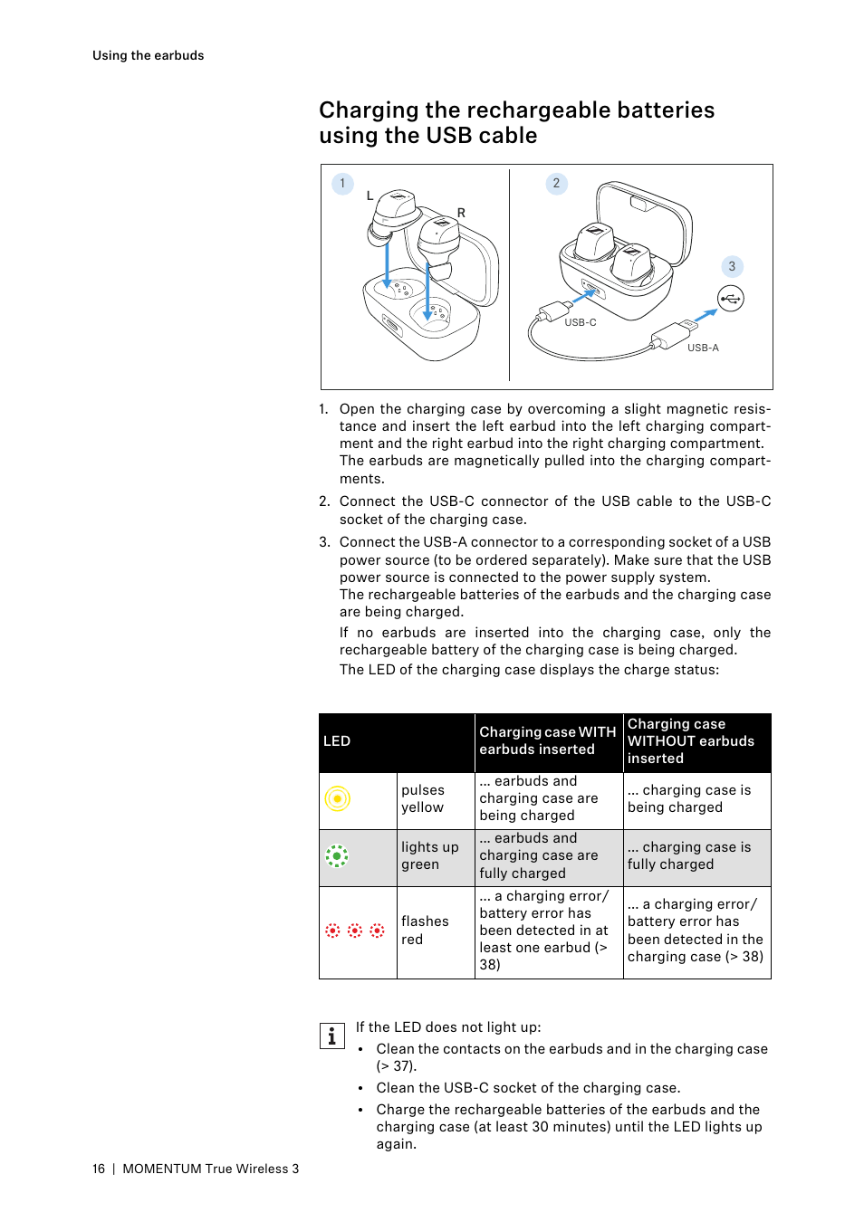 Sennheiser MOMENTUM True Wireless 3 Noise-Canceling In-Ear Headphones (Graphite) User Manual | Page 16 / 46