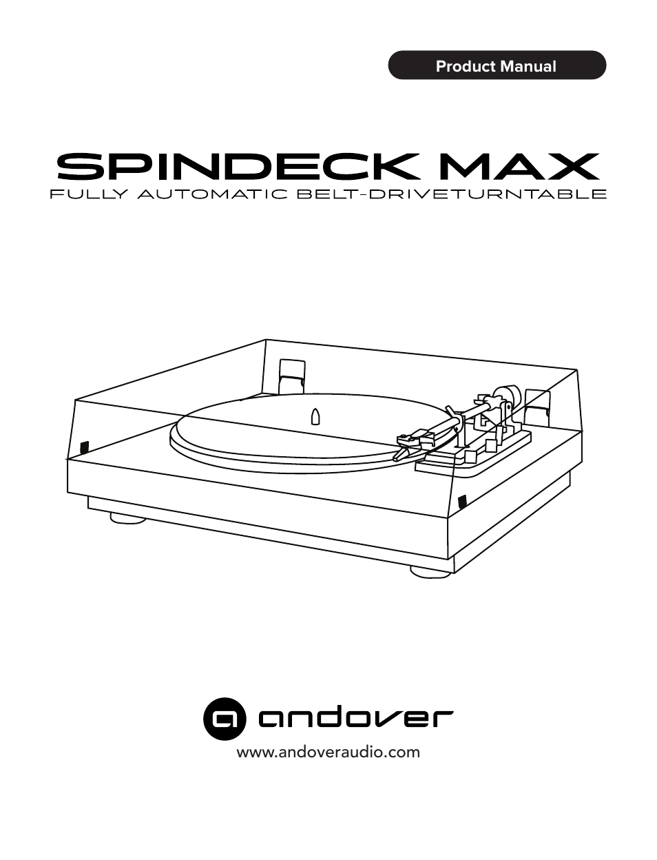 Andover Audio SpinBase Max Turntable Speaker with Two-Way Bluetooth (Black) User Manual | 12 pages