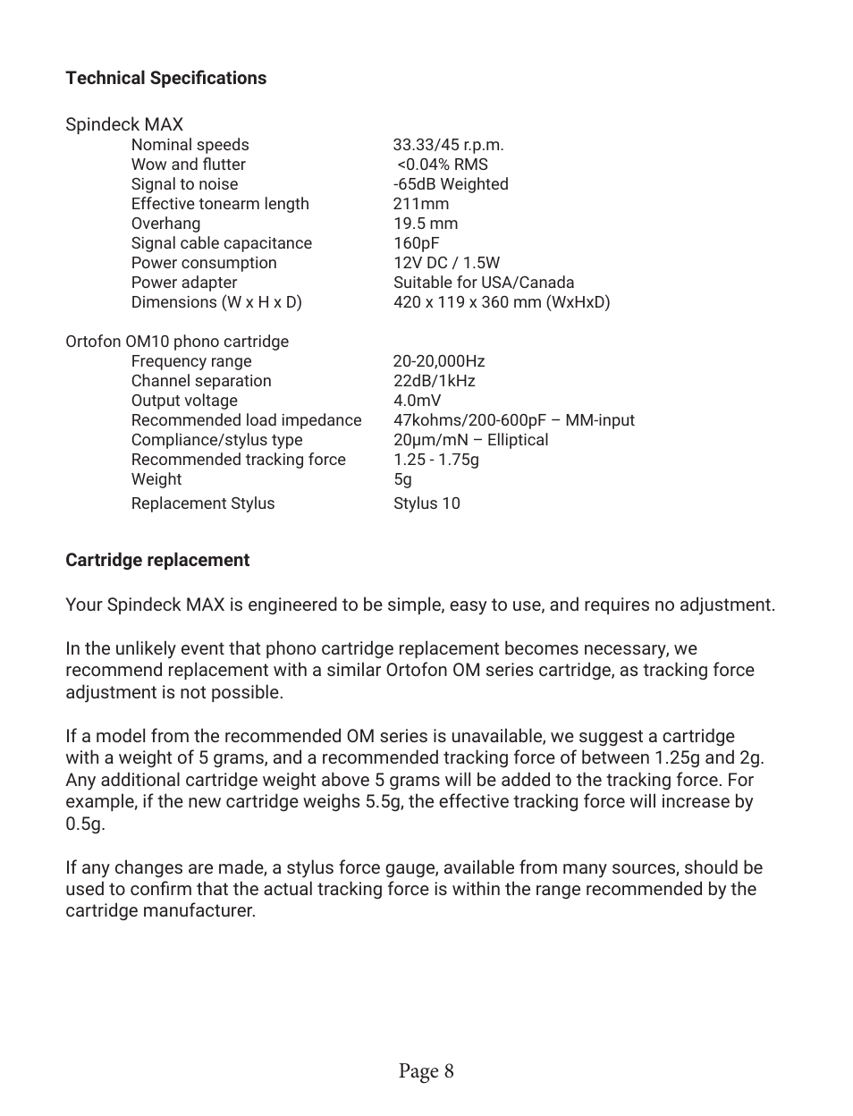 Page 8 | Andover Audio SpinBase Max Turntable Speaker with Two-Way Bluetooth (Black) User Manual | Page 8 / 12