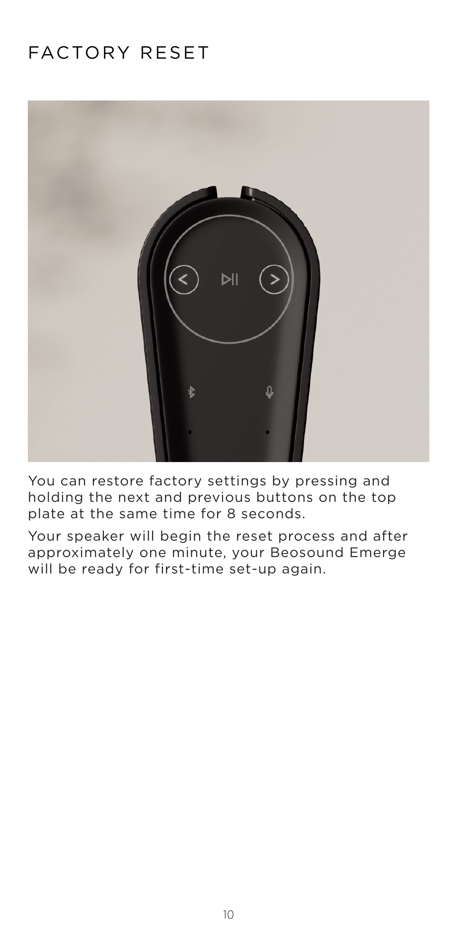 Bang & Olufsen Beosound Emerge Compact Wi-Fi Home Speaker (Gold Tone Light Oak) User Manual | Page 10 / 122