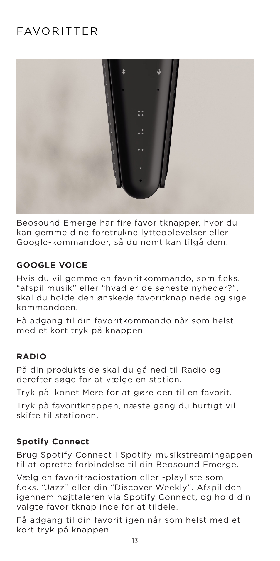 Bang & Olufsen Beosound Emerge Compact Wi-Fi Home Speaker (Gold Tone Light Oak) User Manual | Page 13 / 122