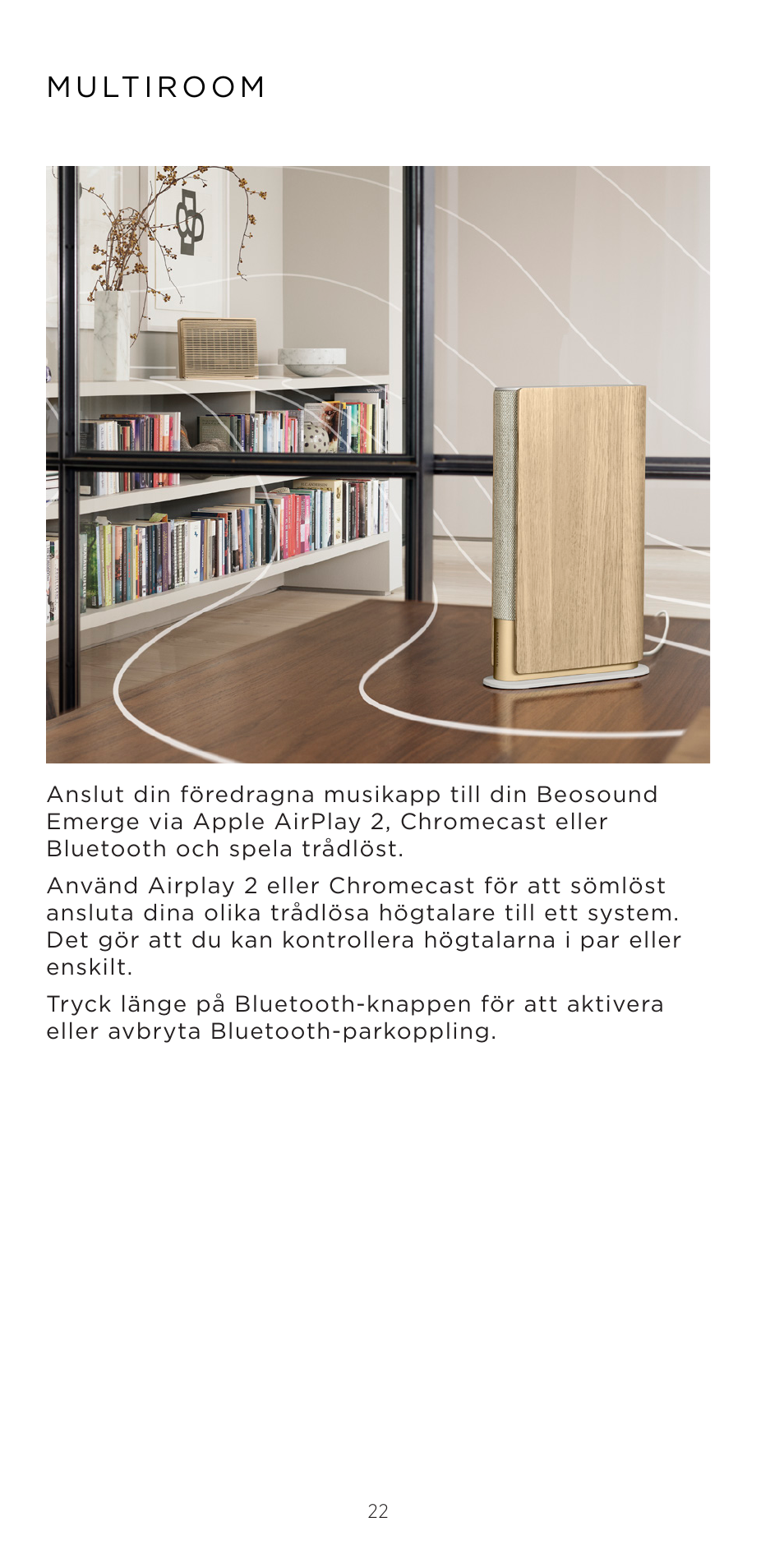 Bang & Olufsen Beosound Emerge Compact Wi-Fi Home Speaker (Gold Tone Light Oak) User Manual | Page 22 / 122