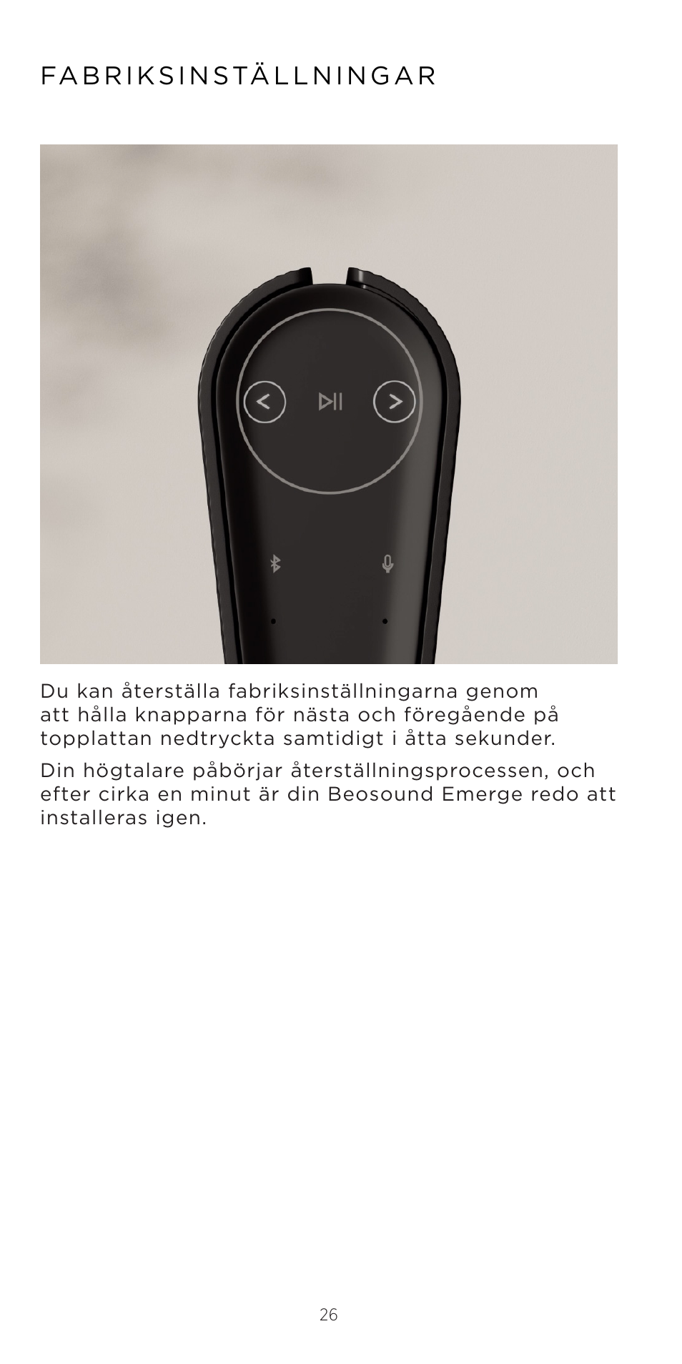 Bang & Olufsen Beosound Emerge Compact Wi-Fi Home Speaker (Gold Tone Light Oak) User Manual | Page 26 / 122
