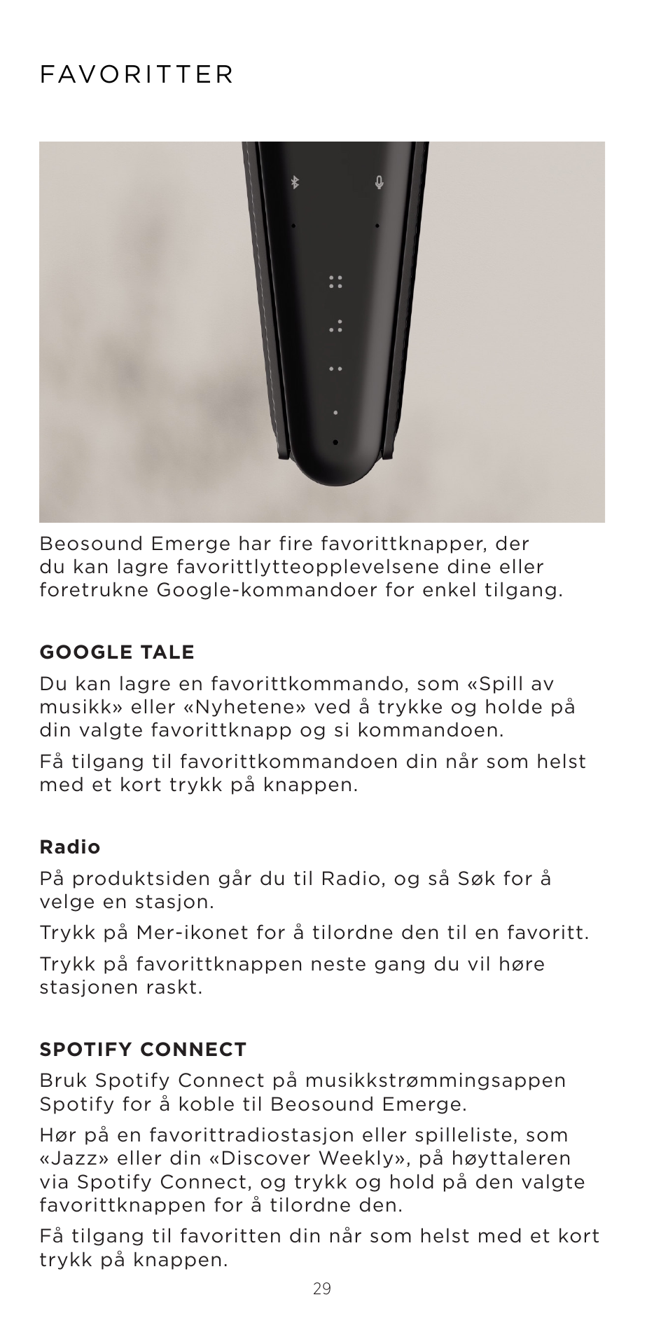 Bang & Olufsen Beosound Emerge Compact Wi-Fi Home Speaker (Gold Tone Light Oak) User Manual | Page 29 / 122