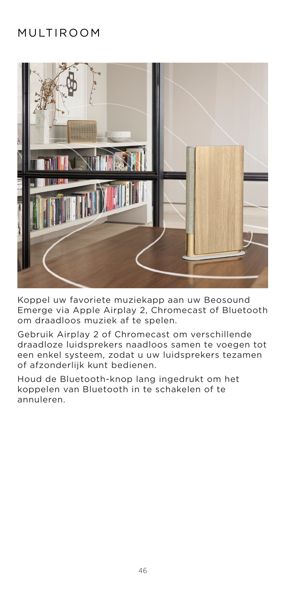 Bang & Olufsen Beosound Emerge Compact Wi-Fi Home Speaker (Gold Tone Light Oak) User Manual | Page 46 / 122