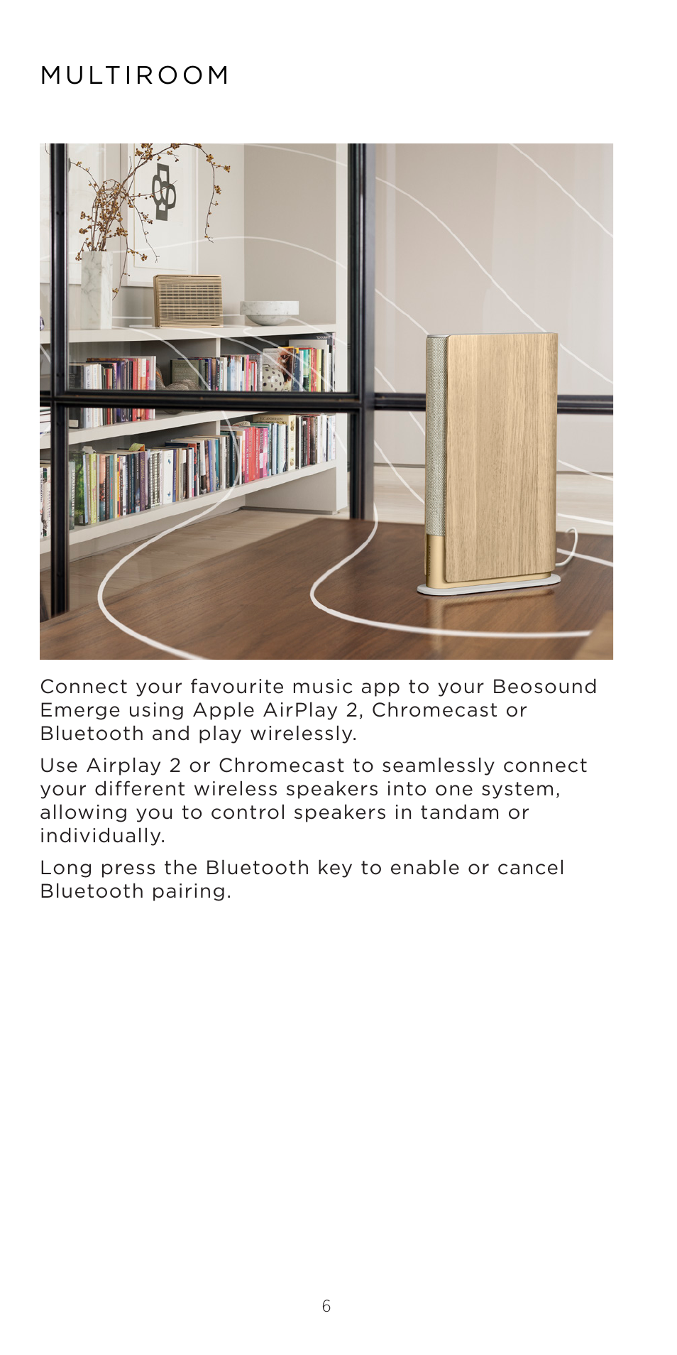Bang & Olufsen Beosound Emerge Compact Wi-Fi Home Speaker (Gold Tone Light Oak) User Manual | Page 6 / 122