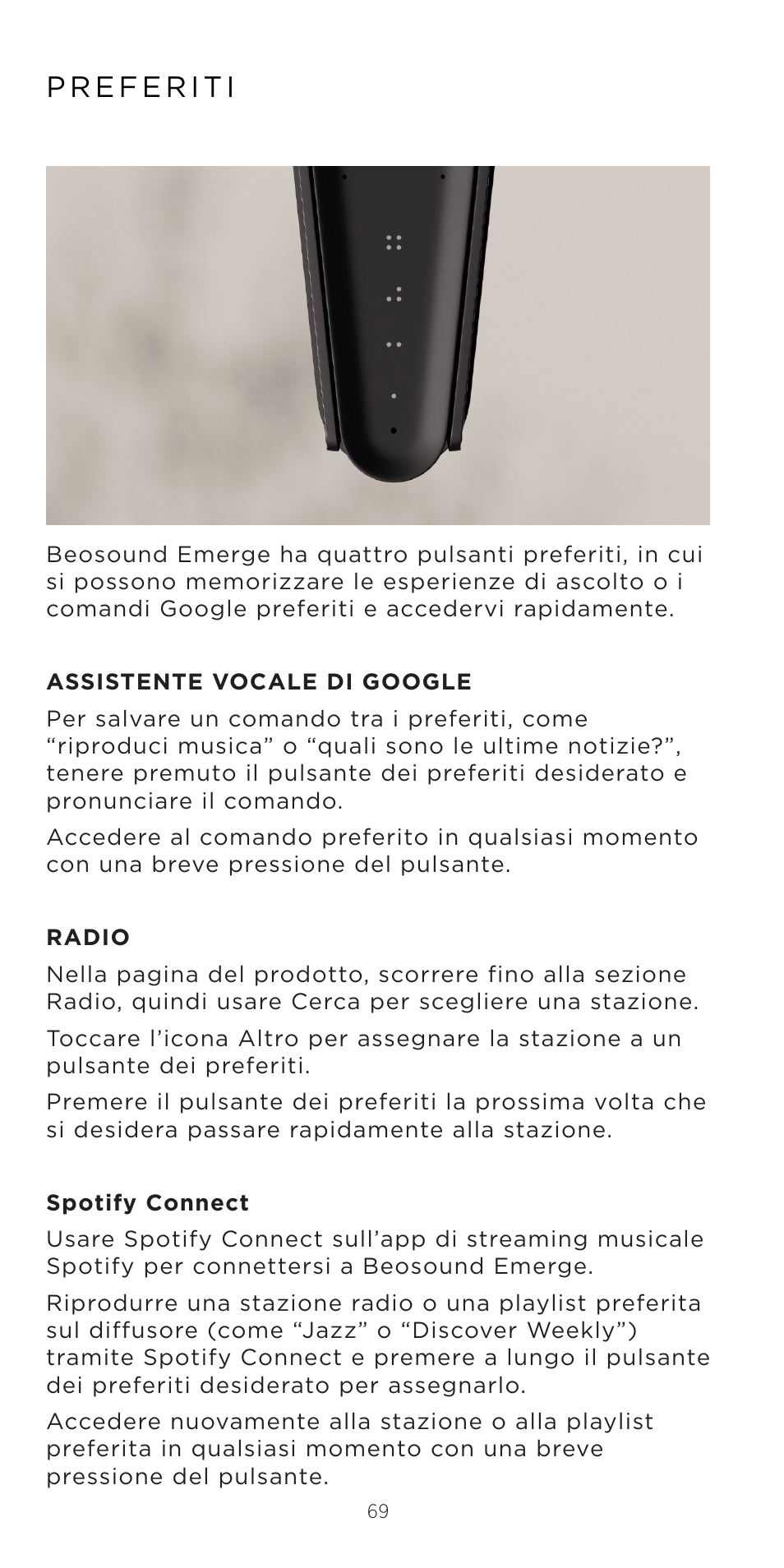 Bang & Olufsen Beosound Emerge Compact Wi-Fi Home Speaker (Gold Tone Light Oak) User Manual | Page 69 / 122