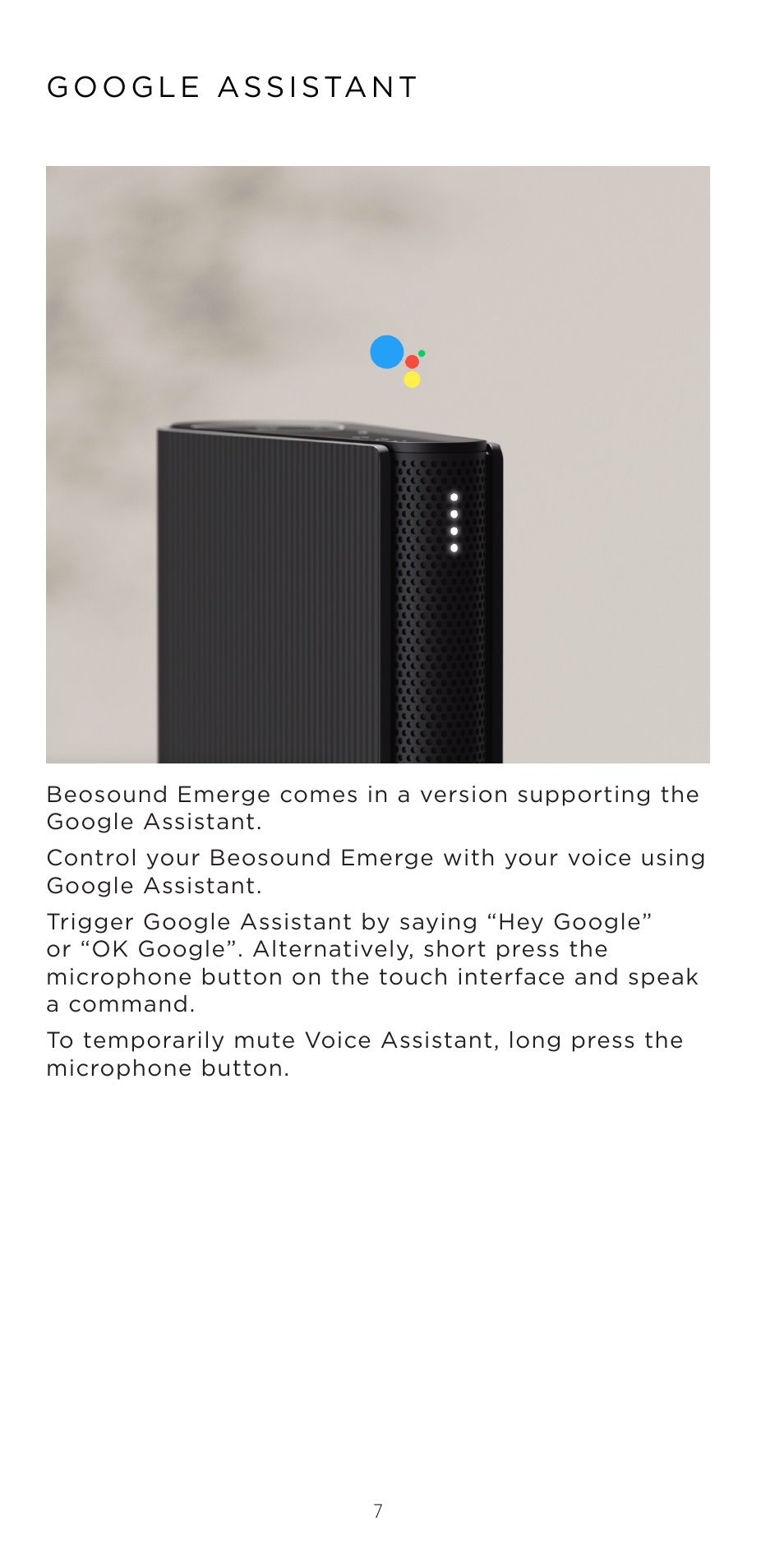 Bang & Olufsen Beosound Emerge Compact Wi-Fi Home Speaker (Gold Tone Light Oak) User Manual | Page 7 / 122